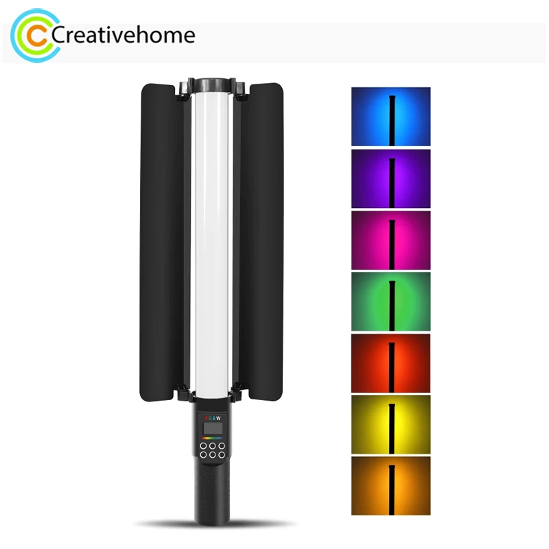 

PULUZ 190 LEDs Photo Handheld Stick Light with Barndoor 360 Full Color RGB Fill Light 18 kinds Effects 3000k-6500k 4600mAh