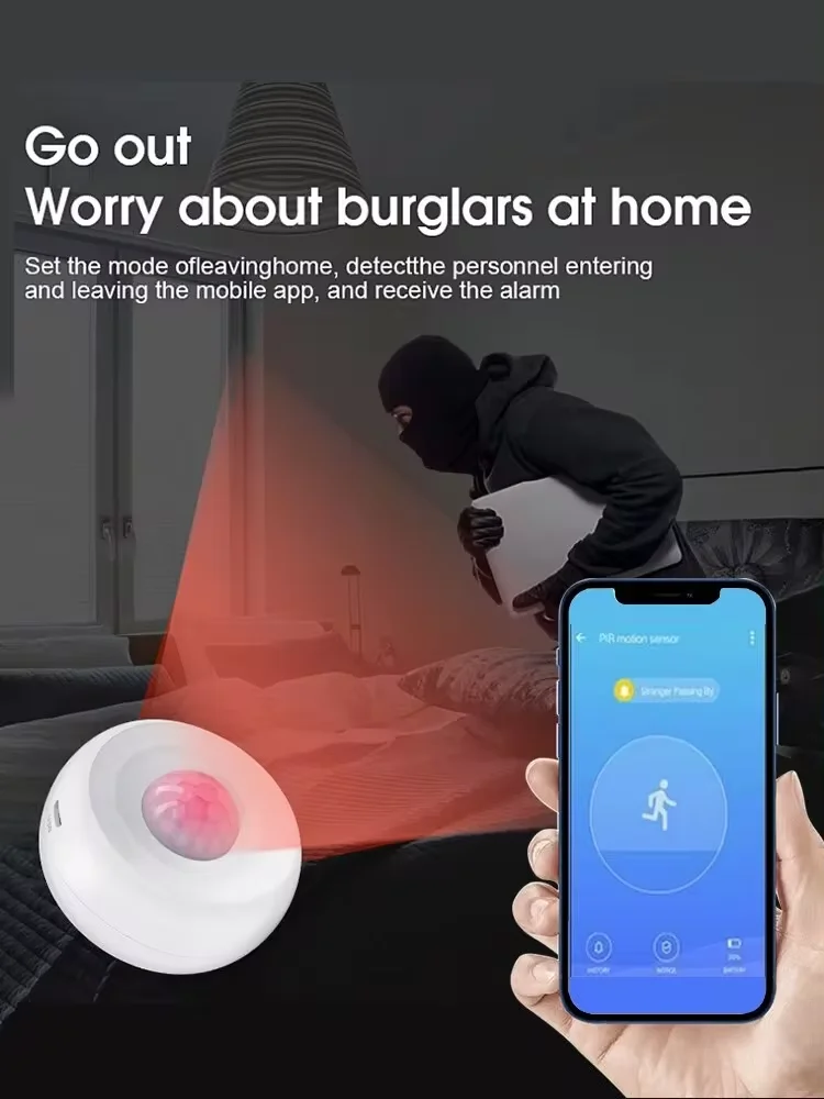 Tuya Zigbee PIR Motion Detector Human Motion Sensor Infrared Detector Security Alarm Works With Alexa Google Smart Life App