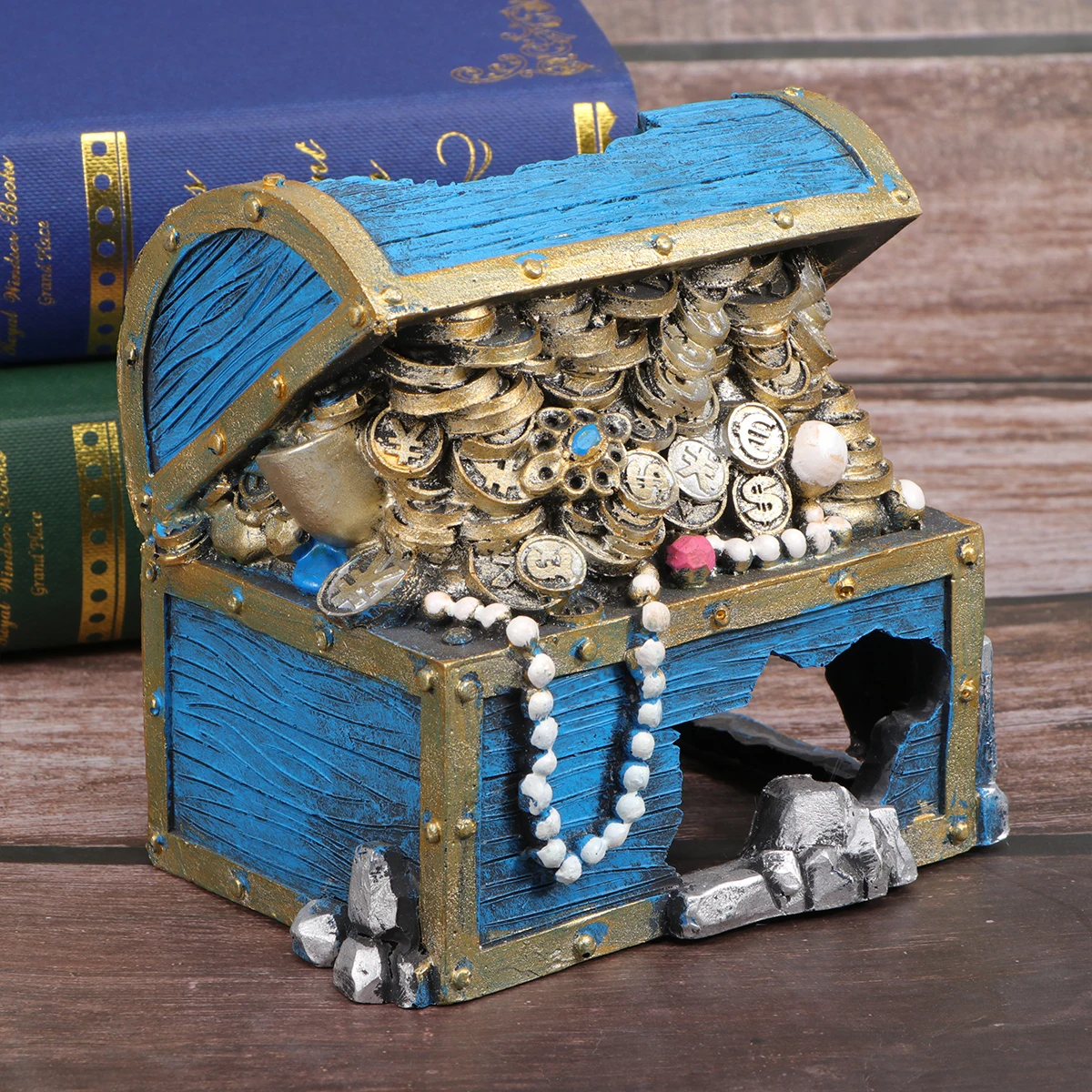 

Jewelry Box Aquarium Decor High Quality Landscaping Ornament for Fish Tank Realistic Plants Cave Scenery Long Use No Fading Safe