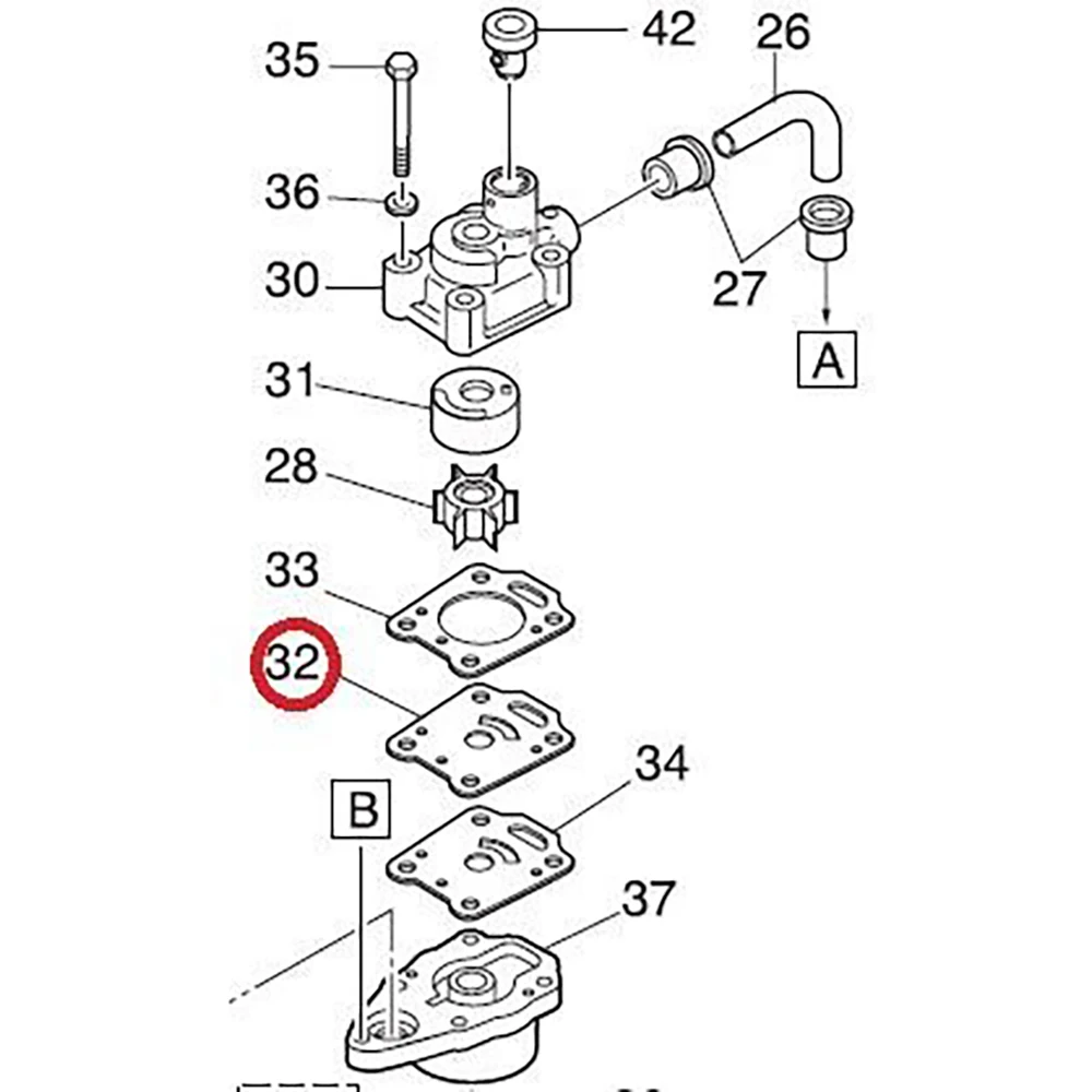 36965-0250M 369-65025 Guide Plate, Water Pump Fit Tohatsu Nissan Outboard Motor 369-65025-0