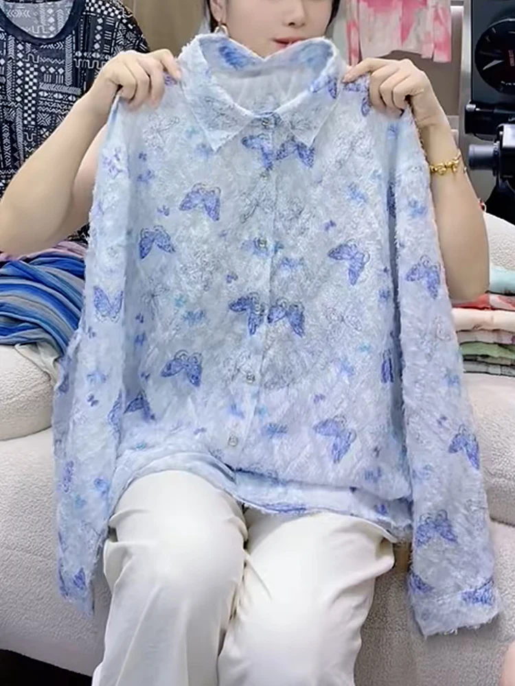 

Slimming Effect 2025 Spring Casual Texture Embroidery Faionable Large Size Commute irt Women's Premium Clothing