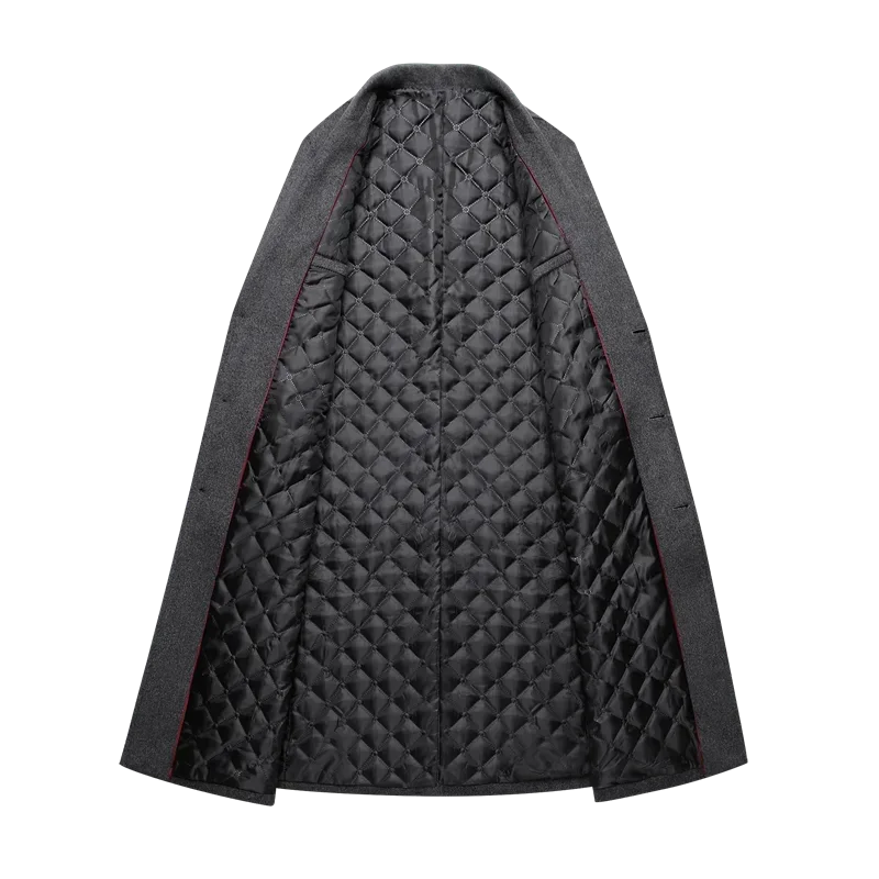 Autumn and winter new wool coat, Wool content 30%,men's windbreaker, slimmed-down knee-length wool coat, thickened coat,