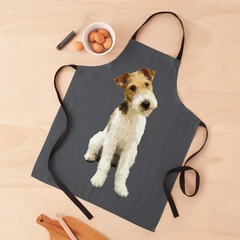 

Wire Fox Terrier Head Tilt Apron Kitchen accessories Kitchen Novel Kitchen Accessories Barista cooks clothes Apron