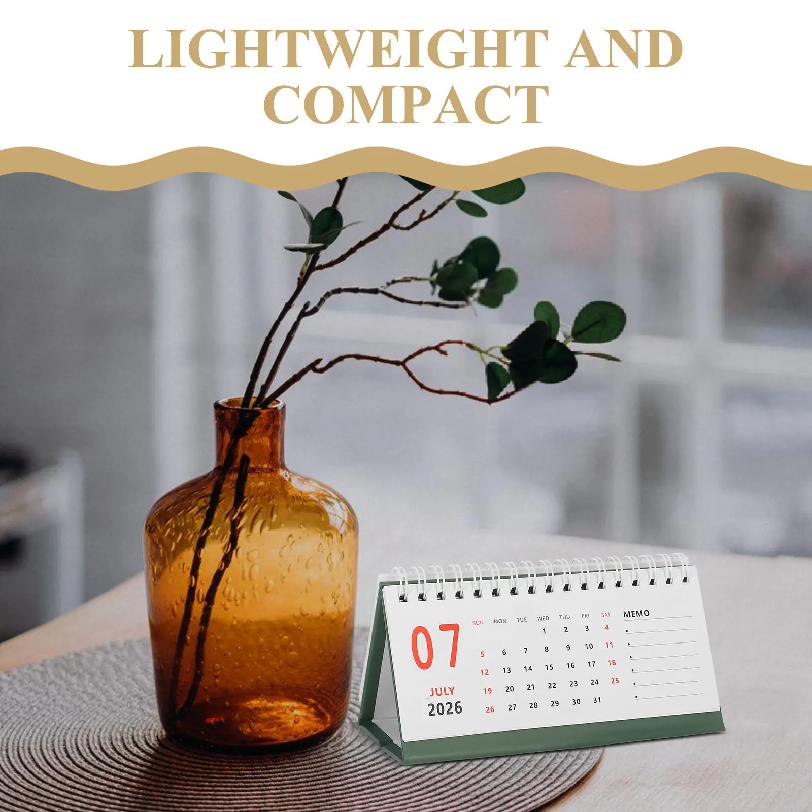 Standing Flip Calendar 2025-2026 Mini Desktop Planner Small Space Saving Modern Design 18 Month Coverage for Daily Notes