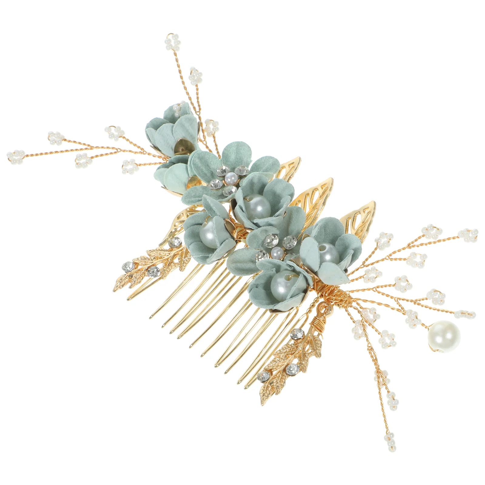 

Расческа для волос невесты, кристаллы и стразы, сплав зеленого цвета, свадебный аксессуар для подружек невесты, свадебный головной убор, ювелирные изделия