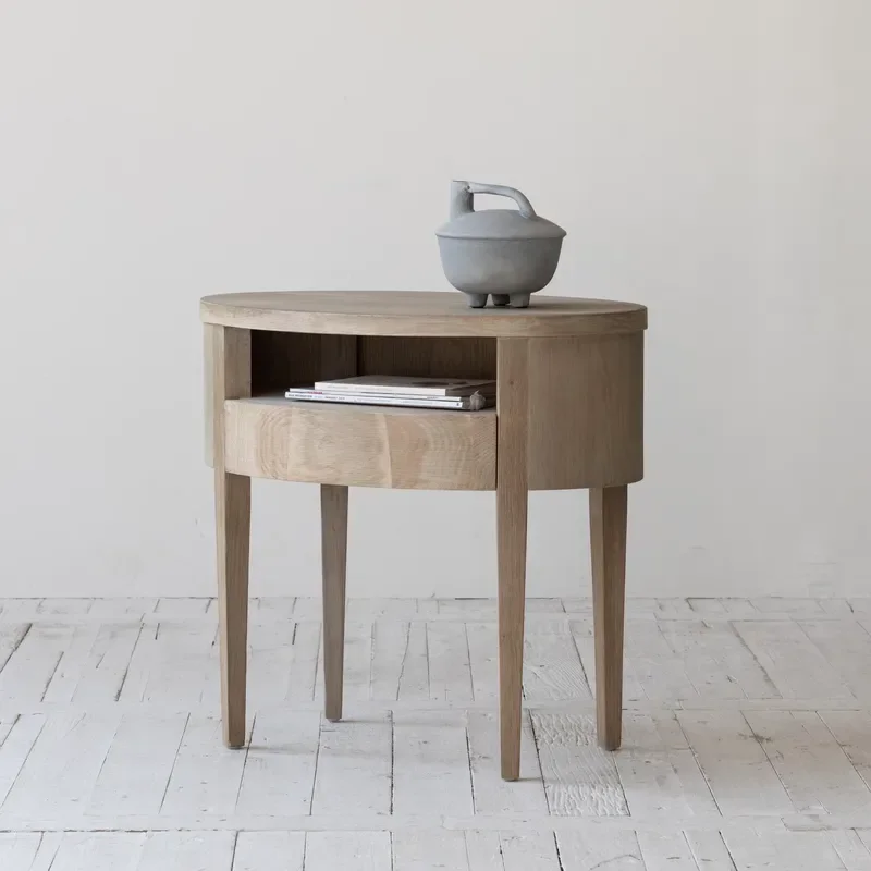 Vintage Furniture Living Room Furniture Bedside Table Night Stand End Table Solid Oak Wood Sand Blast Hand Paint Centre Table