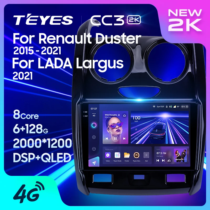 TEYES CC3 2K For Renault Duster 2015 - 2021 For LADA Largus 2021 Car Radio Multimedia Video Player Navigation stereo GPS Android 10 No 2din 2 din dvd