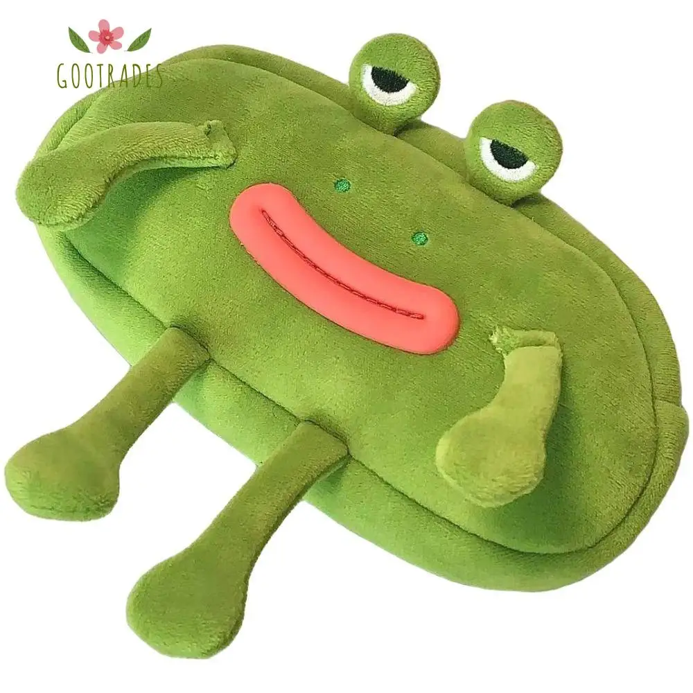 

Desktop Organizer Big Mouth Frog Pen Bag Large Capacity Cosmetic Pouch Pencil Cases Plush Pencil Holder Stationery Pouch