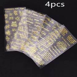 4pc Gold UV Resin Stickers Filling Material Phrases Blessings Stickers Decorative Sticker DIY Epoxy Resin Jewelry Making