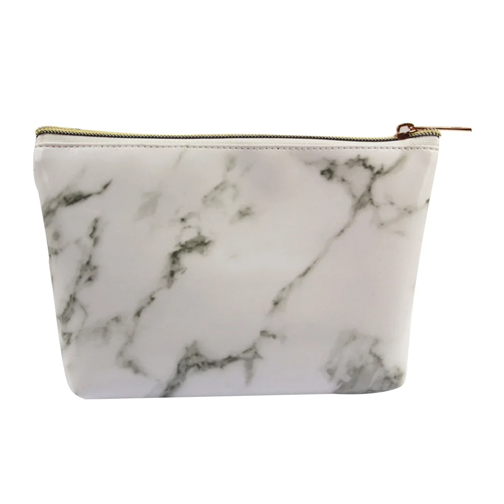 

Marble Pattern Bag PU Waterproof MAG0114 White Makeup Pouch Travelling Storage Toiletry Bag Durable Scratch