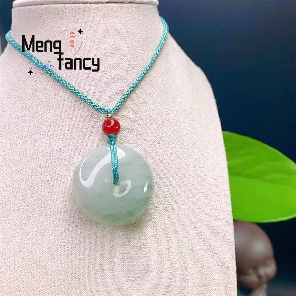 

Natural Tianshan Cui Peaceful Buckle Jade Pendant Exquisite Elegant Simple High-grade Best Selling Fashion Jewelry Holiday Gifts