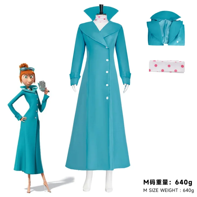 Lucy Wilde Cosplay Kostuum Blauwe Lange Jas Animatiefilms Lucy's Overjas Dames Halloween Partyn's Trenchcoat