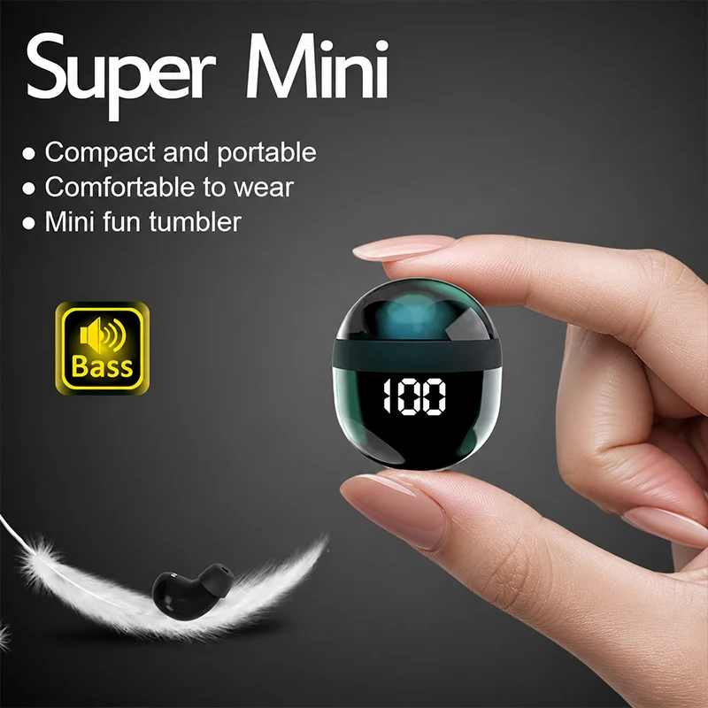 SK18-Super bass Sleep Headphones Wireless Bluetooth Earphones With Mic Sports Earbuds Noise Reduction Mini Headset — product photo 1 of 1