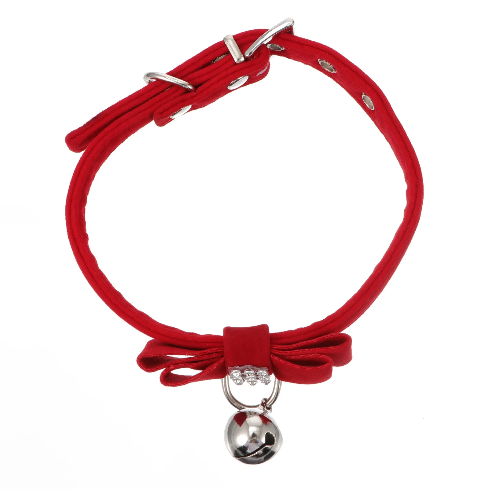 

Adjustable Rhinestone Cat Collar with Bell Stylish Pet Dog Puppy Party Decoration Holiday Gift Accessory Cat Collar