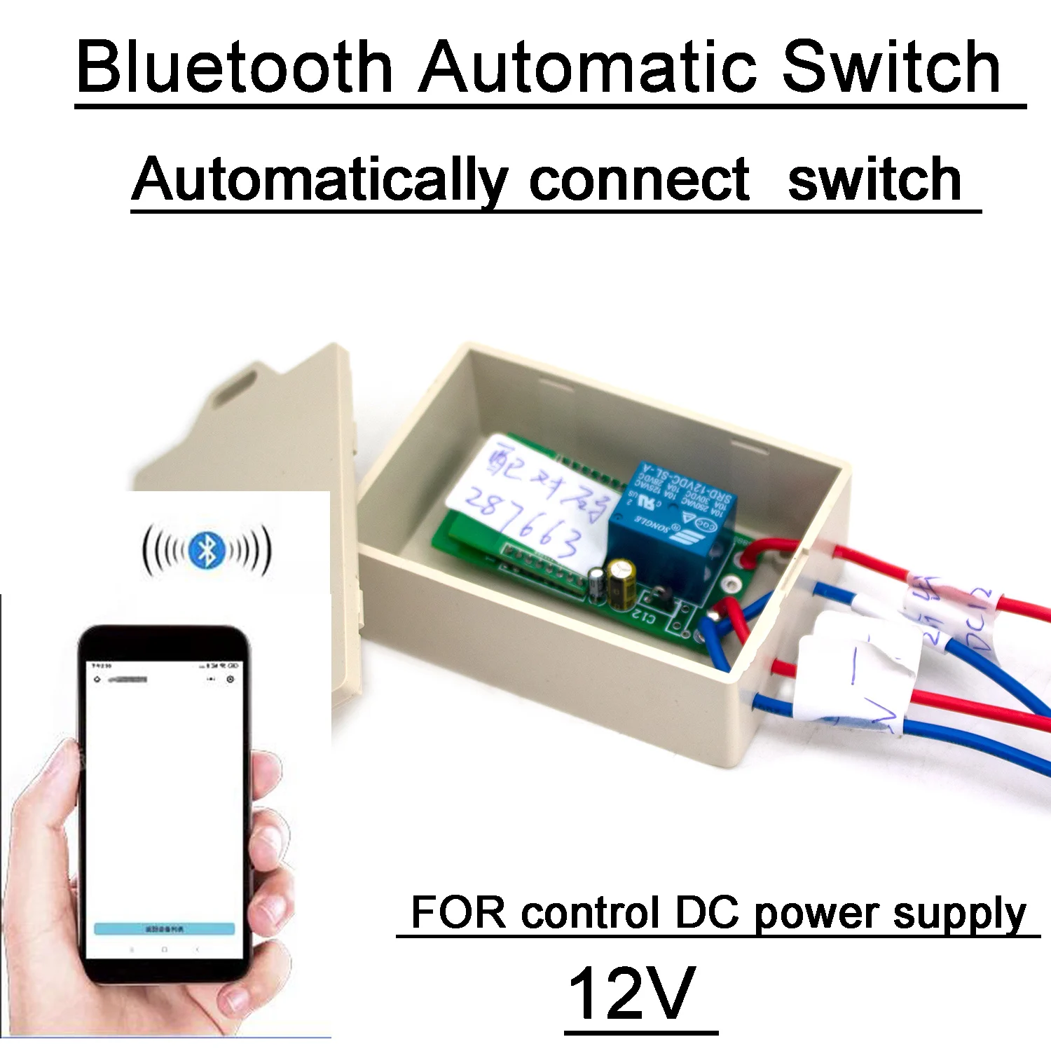 Interruptor Automático sem Fio Bluetooth Ligar e Desligar Controle de Alimentação de Acesso Automático Telefone 12v 24v dc