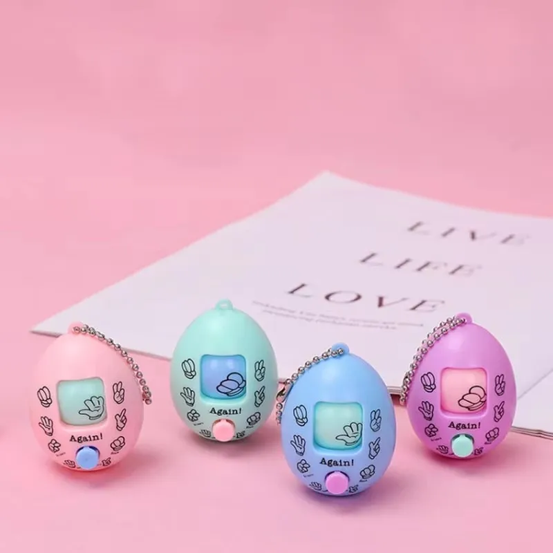 6pc família crianças pontas dos dedos jogos chaveiro rock papel tesoura jogar brinquedo colorido redondo ovo festa presente interativo brinquedo antiestresse