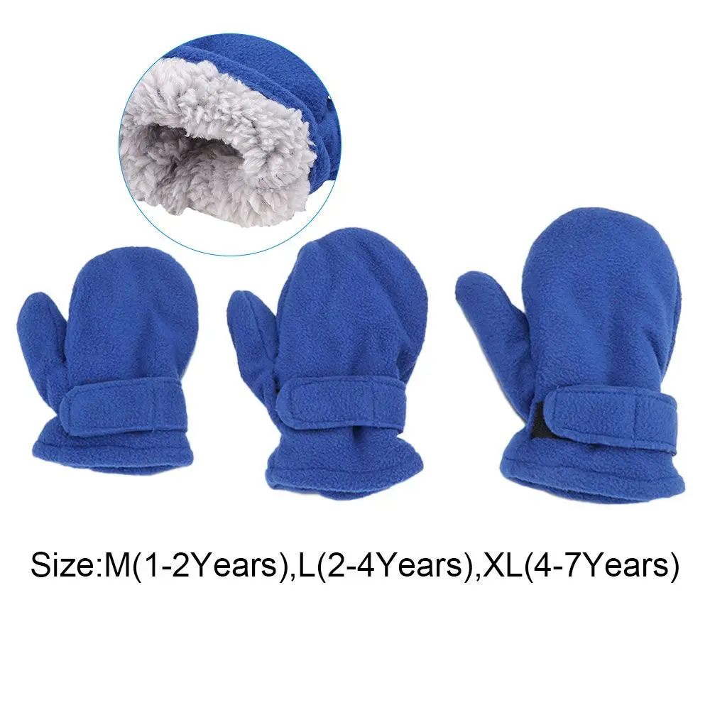 Thickening Warm Toddler Infant Kids Boy Girls Childrens Gloves Lined with Fleece Outdoor Hand Warmers Winter Mittens