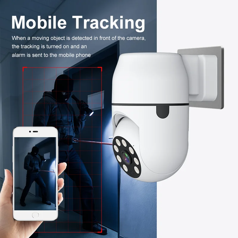 2MP 1080P  YiLot/V380pro APP Full Color IP Camera Wireless PTZ  Auto Tracking Intercom Baby Monitor Security CCTV  Monitor