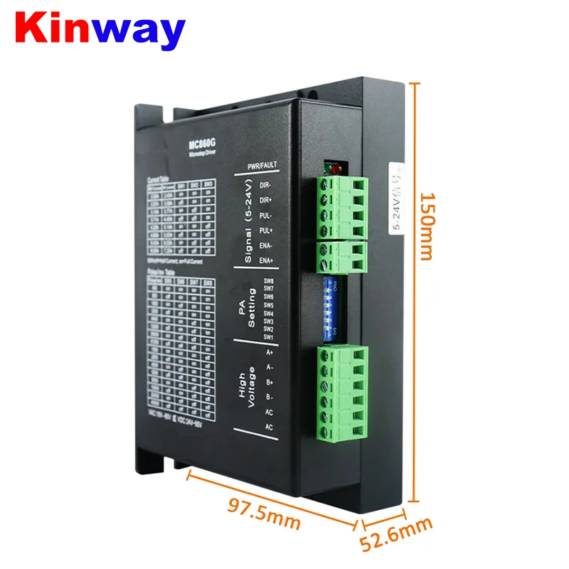 Kinway MC860G digital stepper motor driver 6A motor controller with fan cooling fit for Nema 34 motor stepper for mask machine