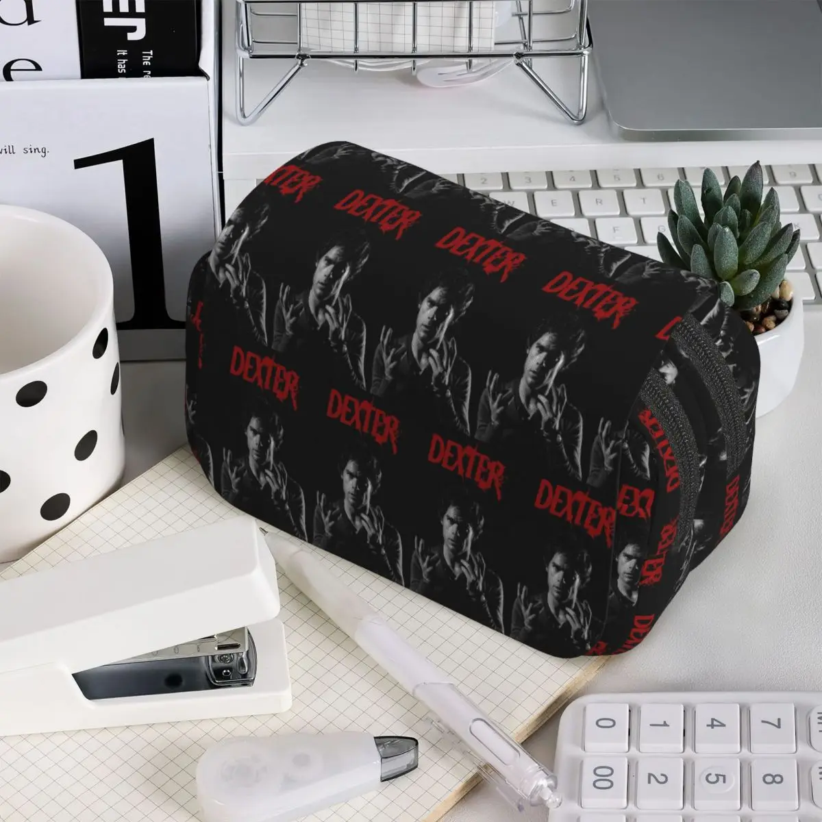 Movie Dexter Morgan Pencil Case for Boys Girls Gifts Pen Box Pencil Bag Stationery Supplies Pen Holder Bag