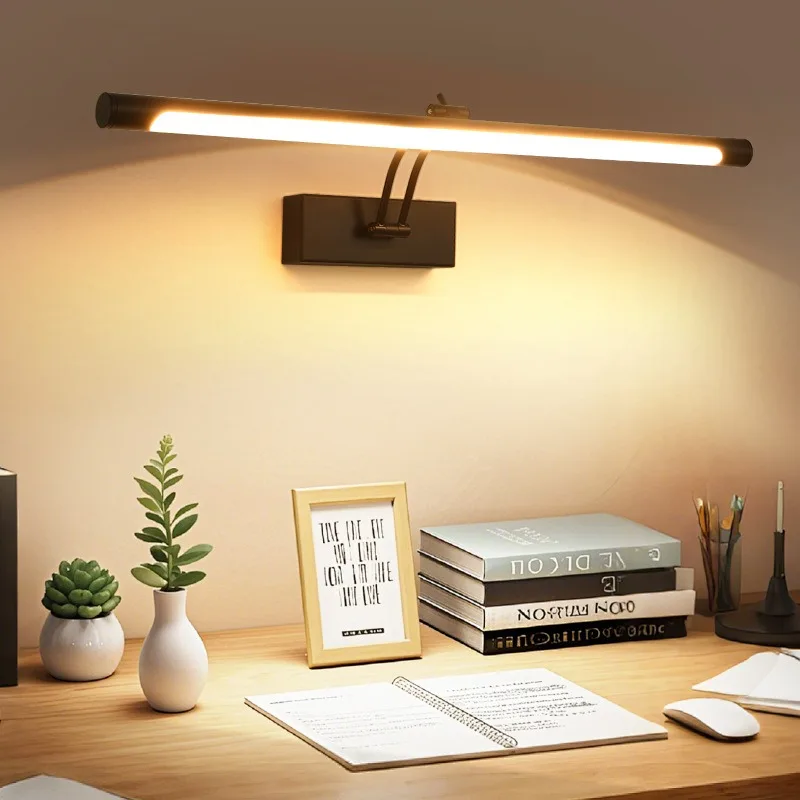 Modern LED Mirror Light Minimalist Black Metal Adjustable Wall Lamp For Bathroom Vanity Decor Gallery Art Wall Painting Lighting
