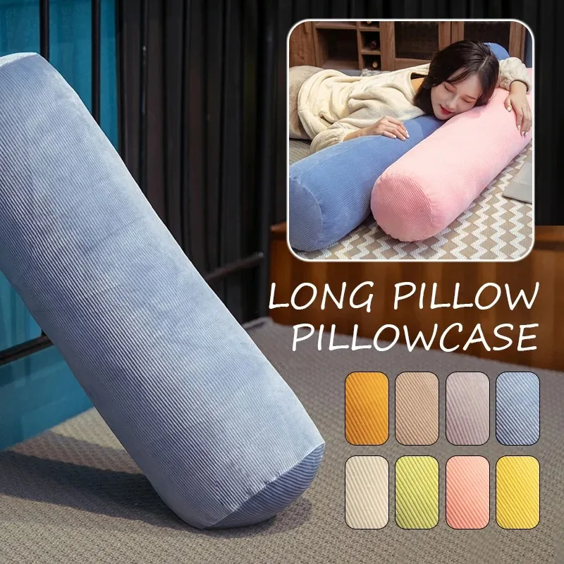 60/80/100/120CM Cylindrical Pillow Case  Soft Long Pillow Cover Corduroy Comfortable Pillow Case Cushion Cover Neck Bolster