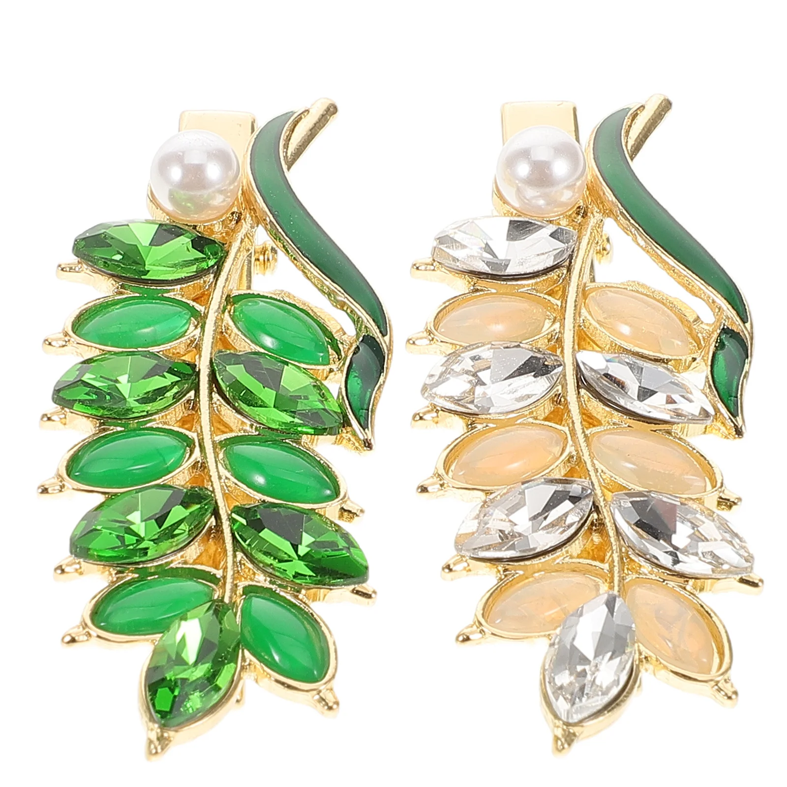 

2Pcs Wheat Ear Leaf Duckbill Hair Clips Vintage Style Side Bang Barrettes Lightweight Hair Clips Women Daily Hairstyle