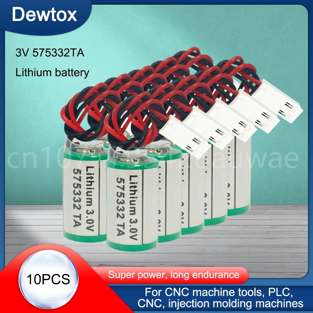 

10PCS New 3V 575332TA 575332 TA 6FC5247-0AA18-0AA0 840D 810D Lithium PLC Battery with AMP Plug For Back-Up Batteries