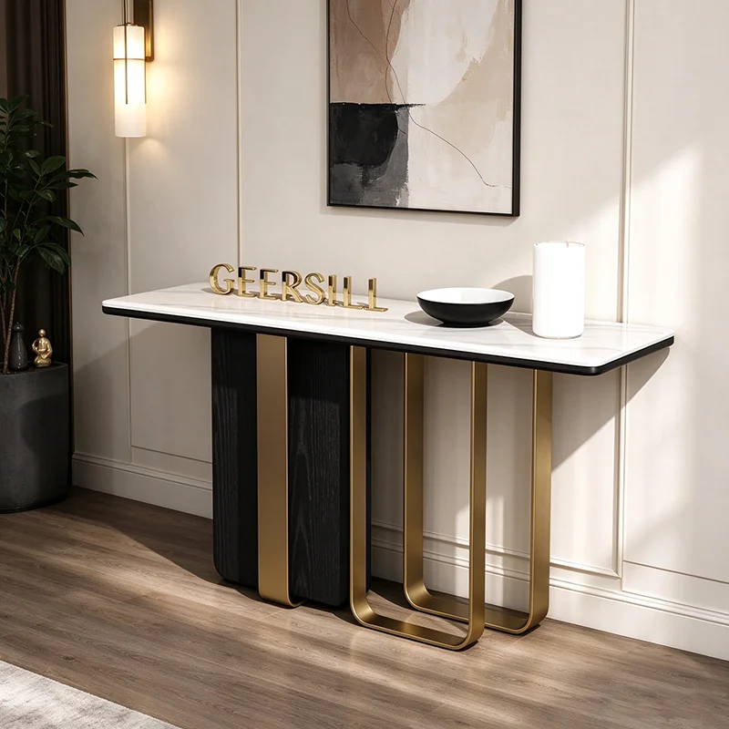 With Marble Top Narrow Console Table Simple Rattan Japanese Country Style Console Table Long Chinese Mesa Consola Furnitures