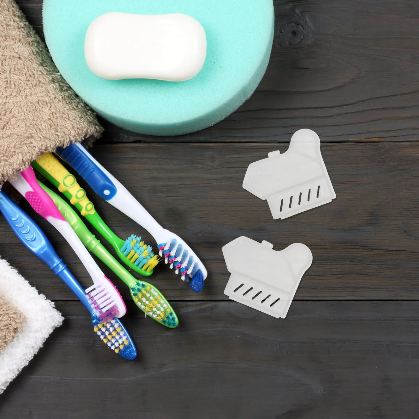 20 szt. Zestaw do pielęgnacji protez, przezroczyste plastikowe osłonki na szczoteczki do zębów, kompaktowe etui podróżne do ochrony i przechowywania szczoteczki do czyszczenia protez.