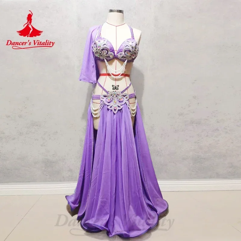 Conjunto de trajes de competición de danza del vientre para mujer, ropa de actuación de danza del vientre, traje de danza del vientre, traje