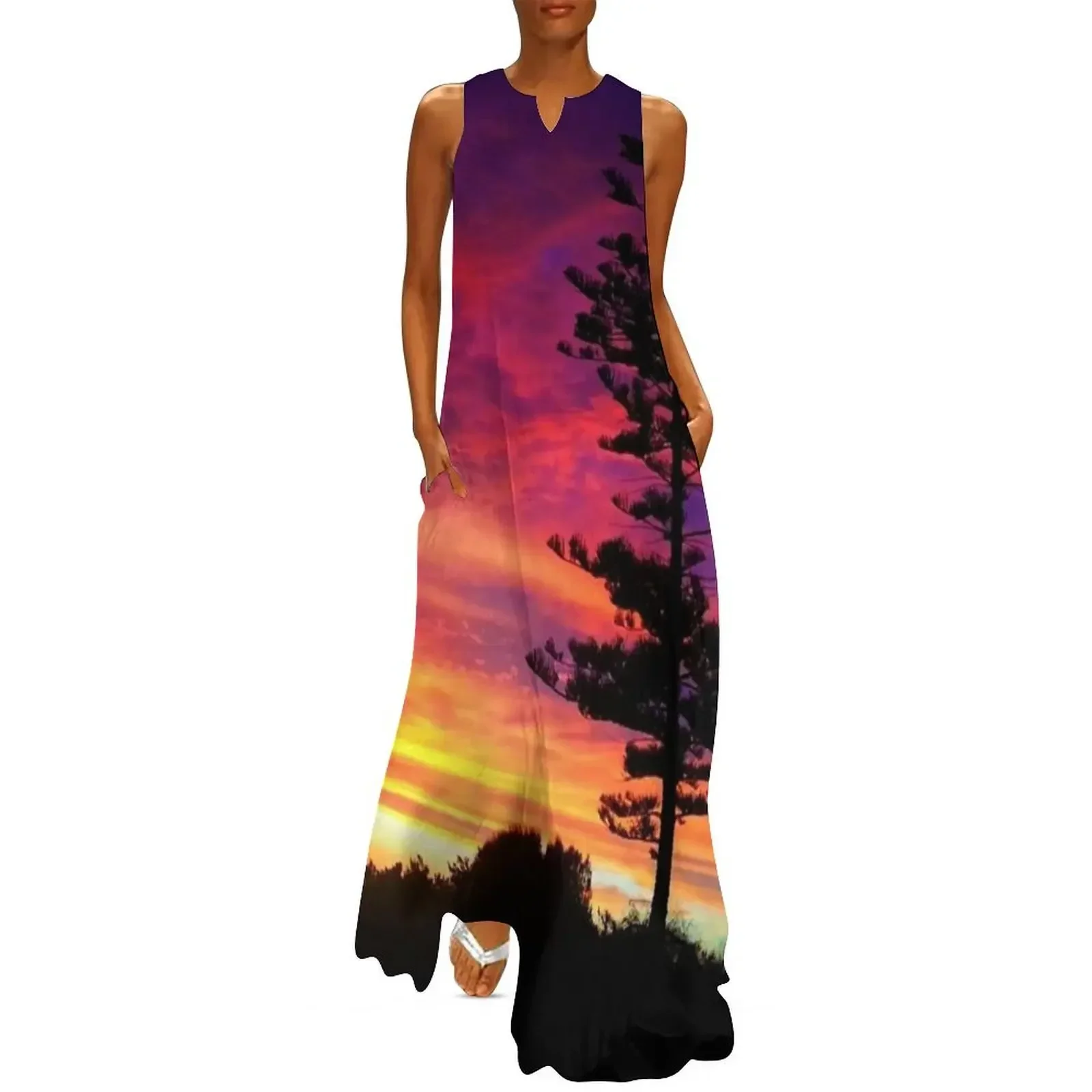 

Chris G's Sunset 5 Long Dress Elegant gown Women's summer suit Dress vintage Beachwear Dress