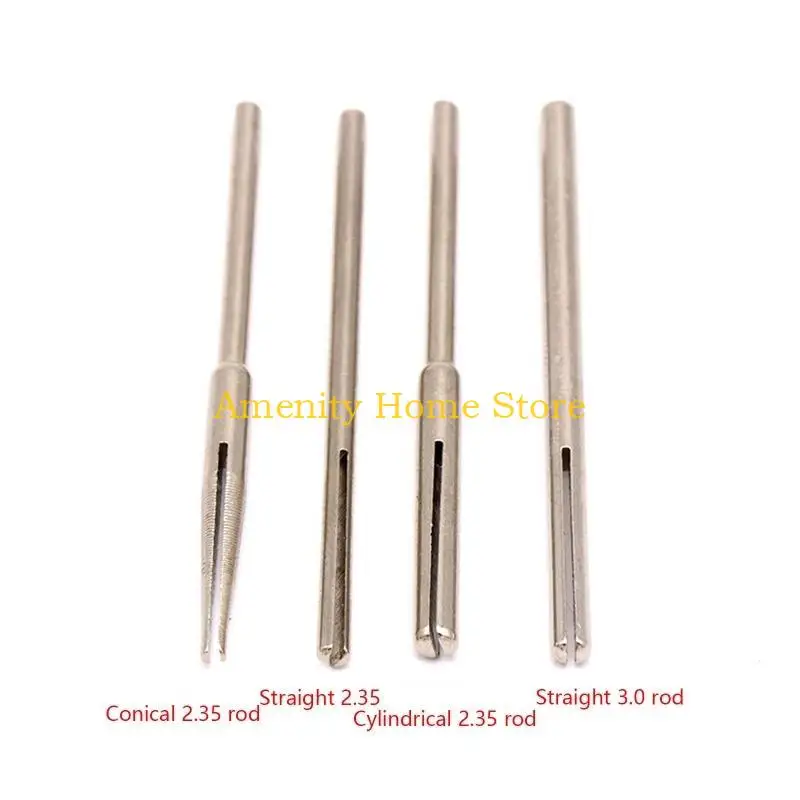 F26C 10/12x 2.35/3mm Shank Sandpaper Clamp Split Mandrel Long Abrasive Holder Clip Rod Carved Point for  Rotary Grinder
