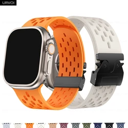 URVOI Band for Apple Watch Ultra 2 1 Series 10 9 8 7 6 5 4 SE Breathable silicone strap parachute buckle wristband for iWatch