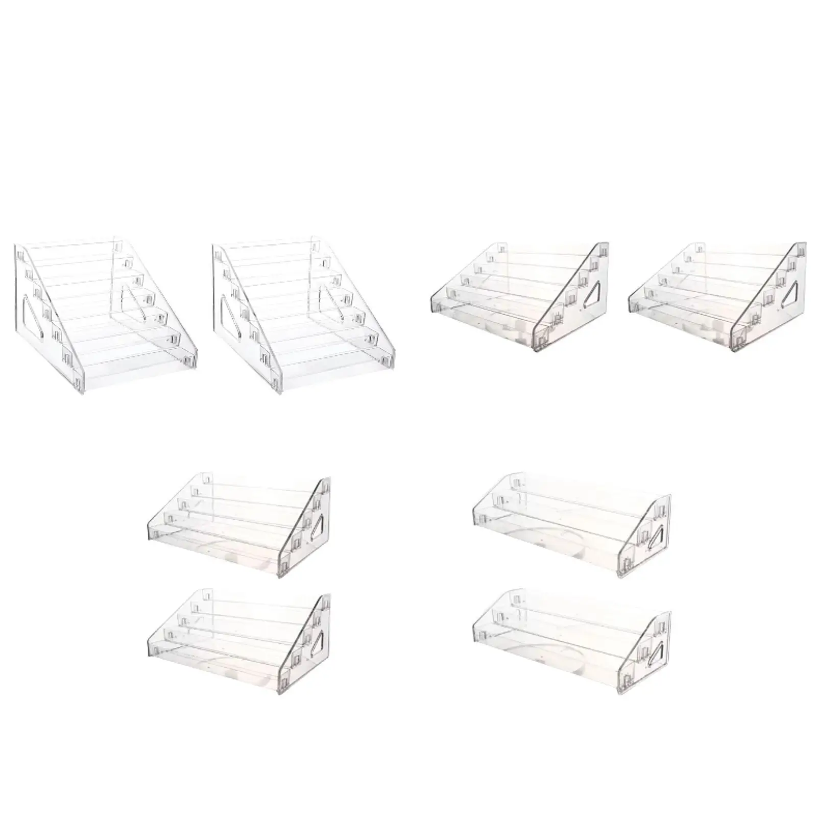 2Pcs Nail Polish Rack Tiered Display Shelf Essential Oils Transparent Tabletop Acrylic Lipstick Holder Display Stands Organizer