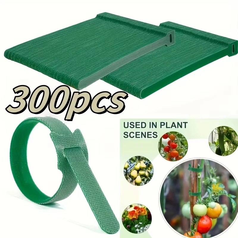 100/200/300 PCS Reusable 6-Inch Garden Hook Loop Plant Ties Multifunctional Adjustable Velcro Ties for Supporting Plants
