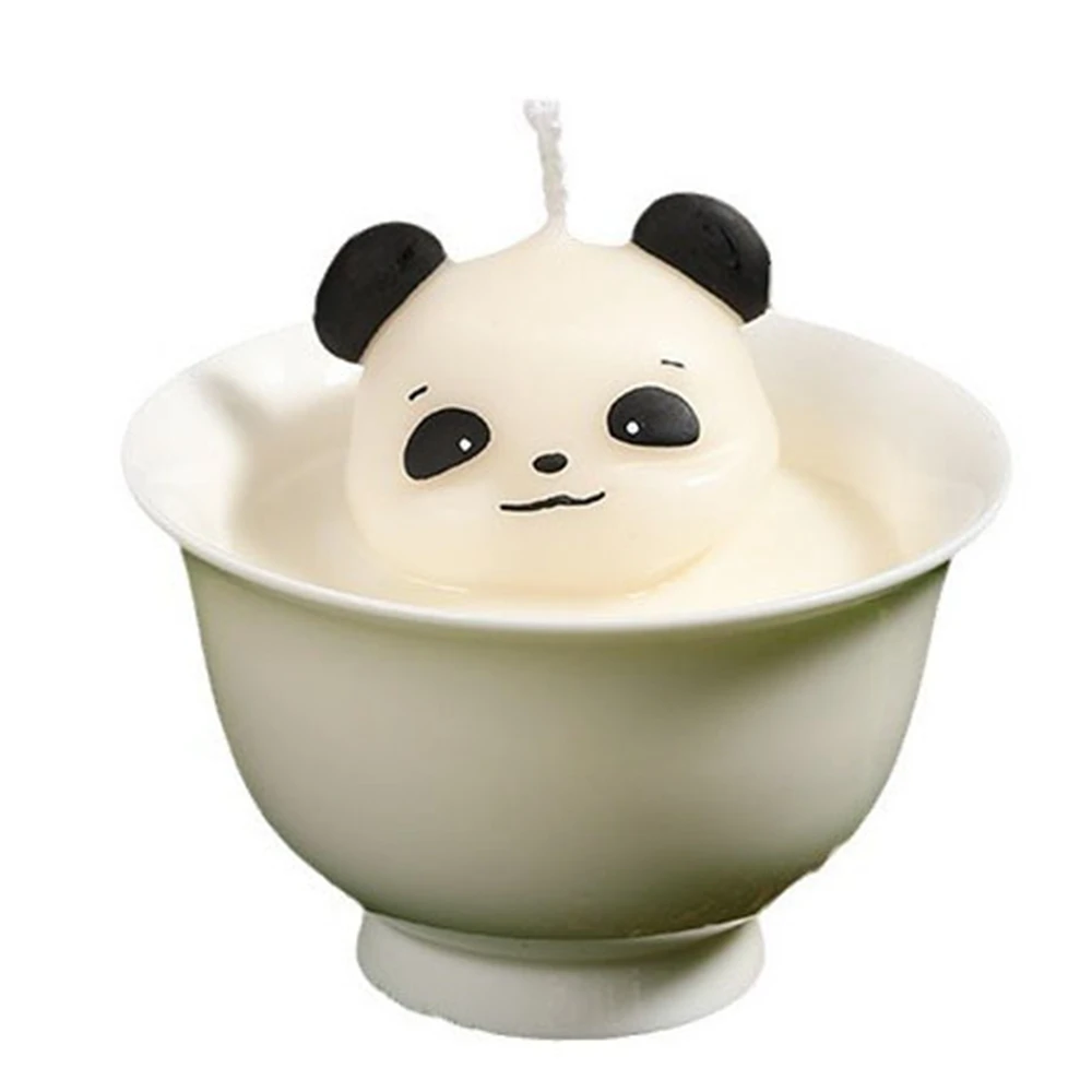 Cute tea bowl bath panda aromatherapy high aesthetic value fresh fragrance aromatherapy Birthday Candles Party Home Decoration