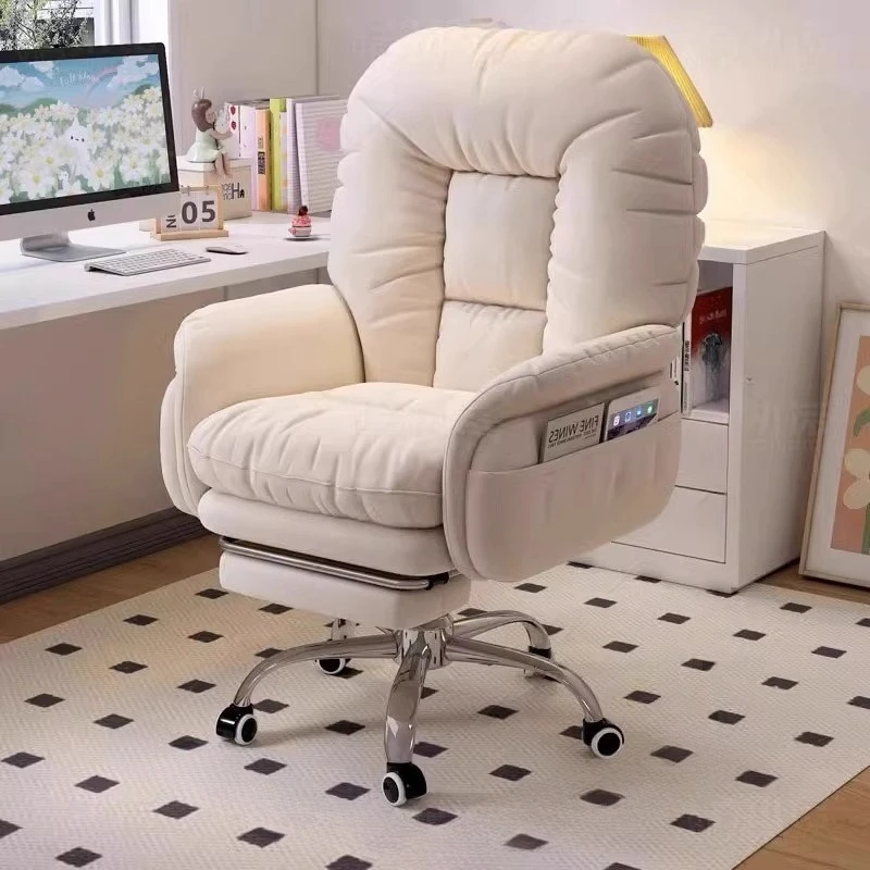 

White ergonomic office chair interior sedentary desk comfortable computer chair Minimalist Modern silla oficina luxury Furniture