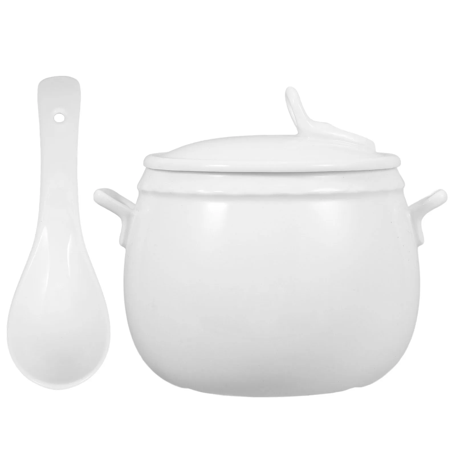 

Exquisite Ceramic Stew Pot Multi-Function Soup Serving Bowl Compact Size for Steamed Food and Dessert Storage Soup Bowl