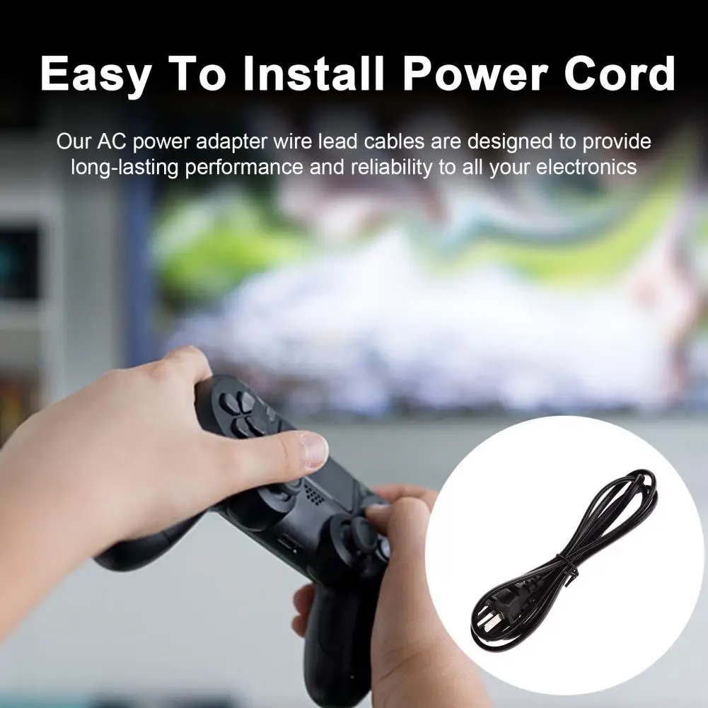 US PLUG 2-Prong AC Power Supply Adapter Cord High-Efficiency Universal Power Cable Replacement for PSV/for PS3/for PS4 2025