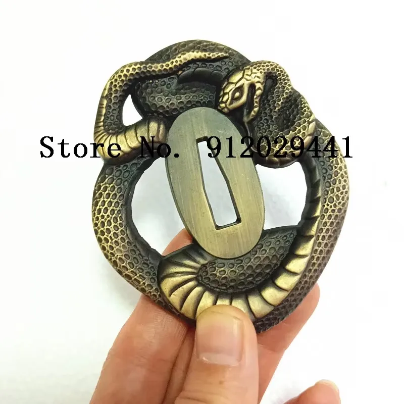 Alloy Snake Tsuba Japanese Katana/Wakizashi/Tanto Sword 26cm Handle Fittings Dragon Menuki/Fuchi/Kashira Brass Habaki/Seppa