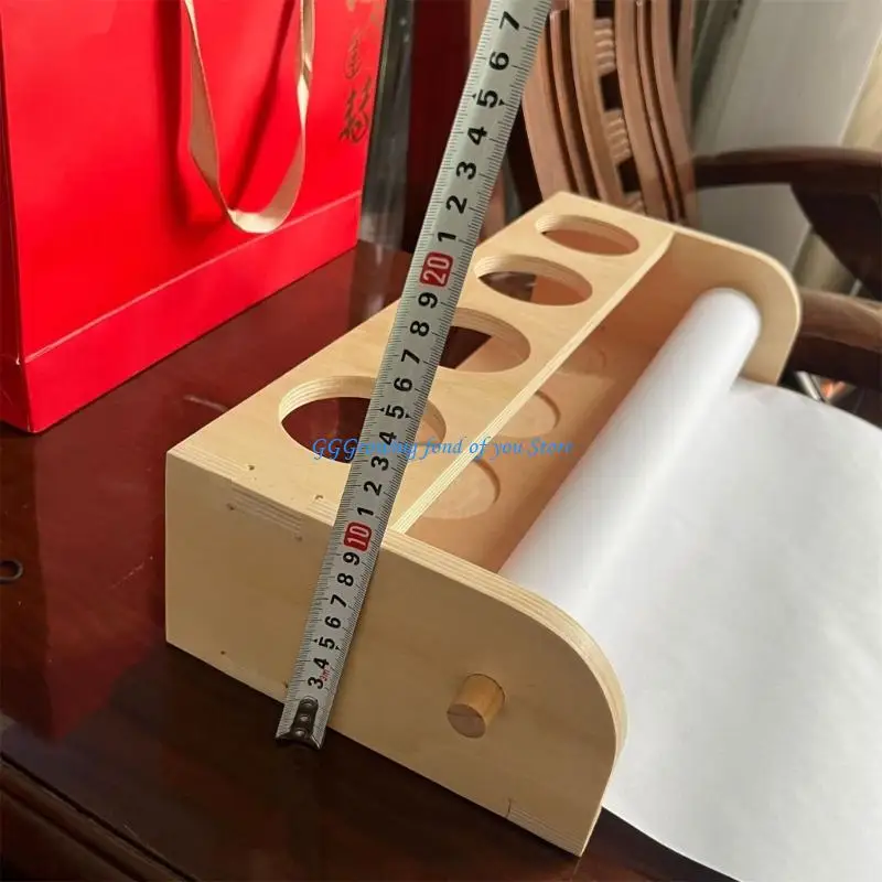 H9EB الخشب الفن ورقة موزع لفة سطح المكتب ورق منظم للرسم الفني للأطفال