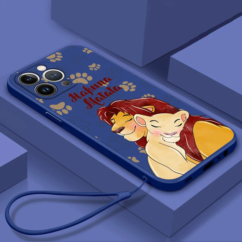 The Lion King Liquid Rope Phone Case For Apple iPhone 14 13 12 Mini 11 Pro XS MAX XR X 8 7 6S Plus Soft Cover Coque Capa Fundas