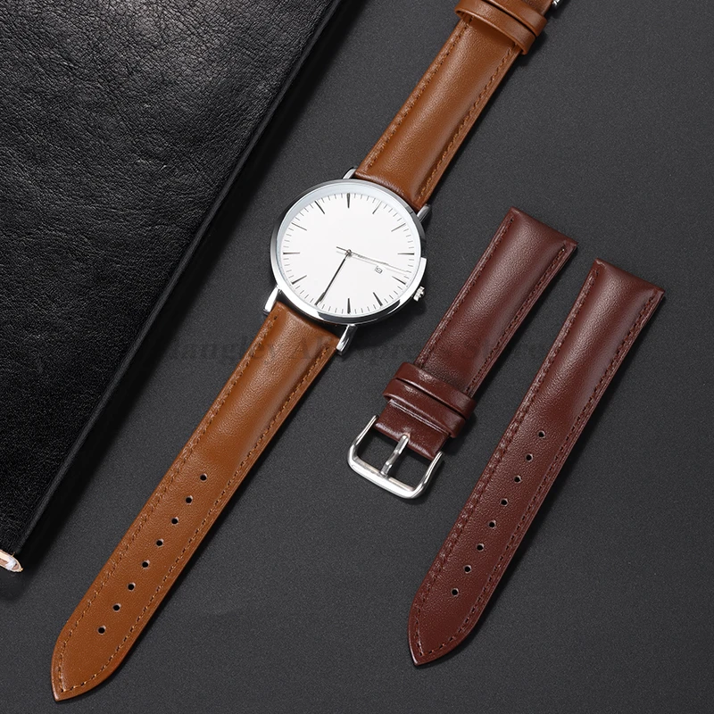 12/13/14/15/16/17/18/19/20/21/22/23/24mm Leather Watch Strap for Huawei Watch Gt5/Gt4/Gt3 Wristband Men Women Universal Bracelet