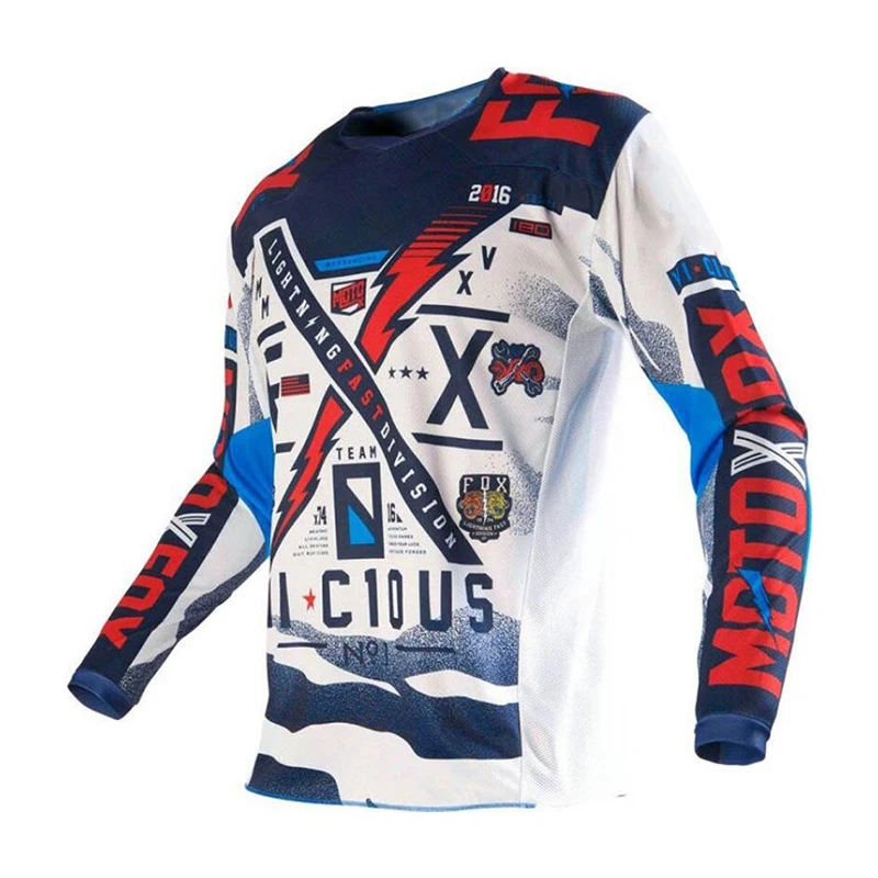 Camiseta para descenso de motocicleta Bikefox, camisetas para Moto, ropa para bicicleta de montaña MTB BMX, camiseta de carreras de descenso para Enduro y Motocross
