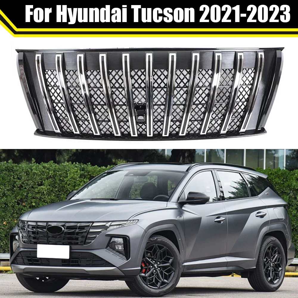 

Suitable For Hyundai Tucson 2021 2022 2023 High Quality Chrome Plated Or Gloss Black Front Bumper Grille Radiator Grille 1PCS