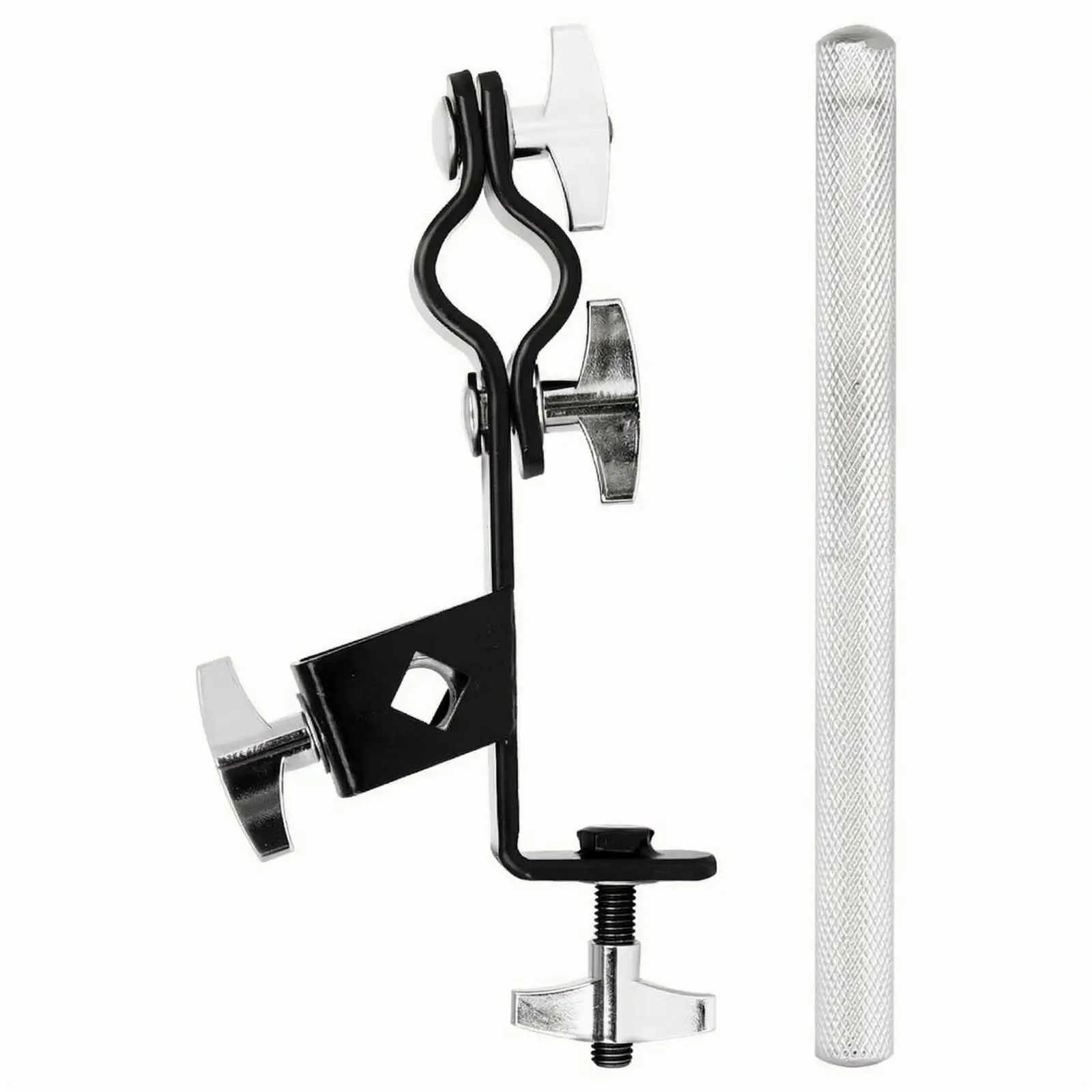 Adjustable Drum Hardware Support Stand with Electroplated Zinc Alloy Clamp for Percussion Accessories on Instrument Racks