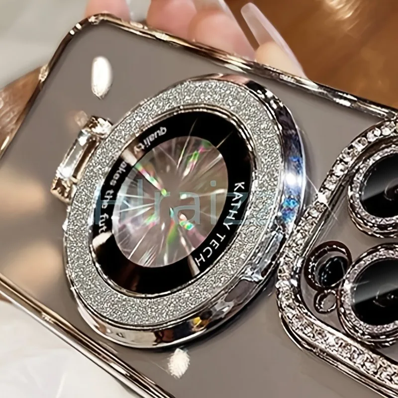 Luxury Glitter Ring Grip Magnetic Phone Holder Finger Ring For iPhone/Samsung/Xiaomi/Huawei Magnetic Bracket Stand Holder