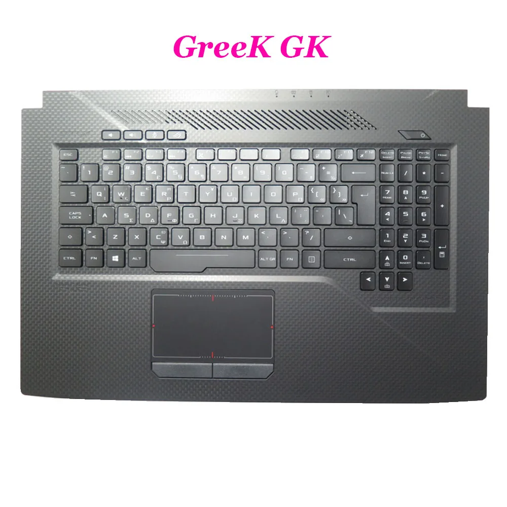 GreeK GK\United Kingdom UK PalmRest&keyboard For ASUS GL703GS GL703GM Black Top Case With RGB 4-ZONE Backlit With Touchpad