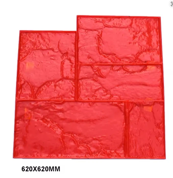 Imitation stone concrete stamping mold. This press molding material is used for stamping construction on cement pavement.